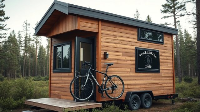 Tiny House Custom Build by Tumbleweed: Compact Folding Bike Storage Solutions